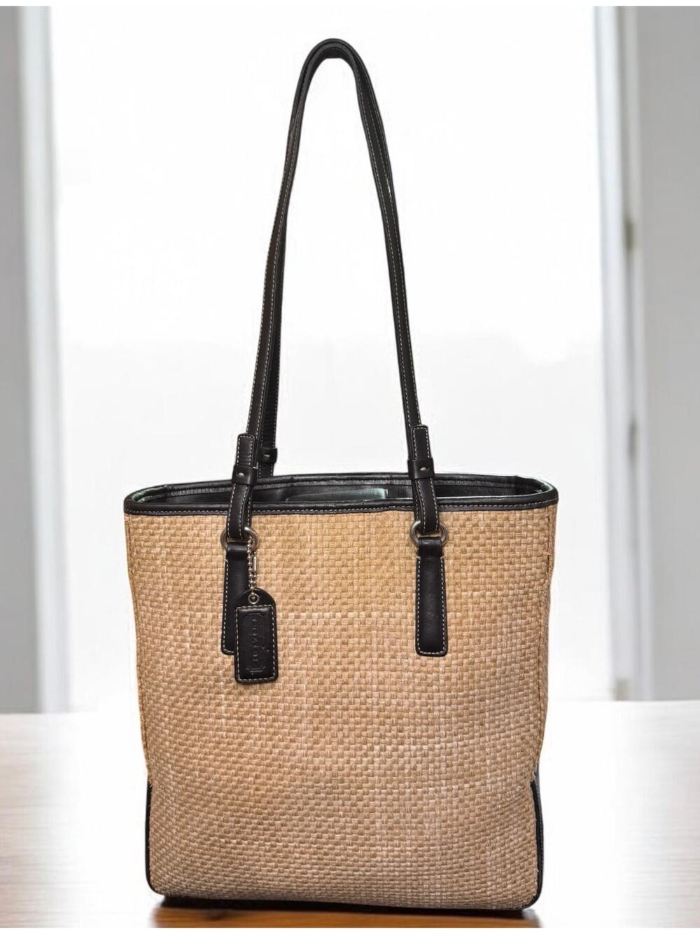 Vintage Coach 8157 Straw Cabana Lunch Tote - Picture 1 of 14